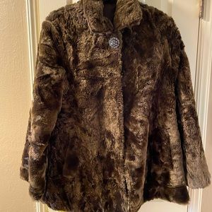 Faux Fur Jacket Brown